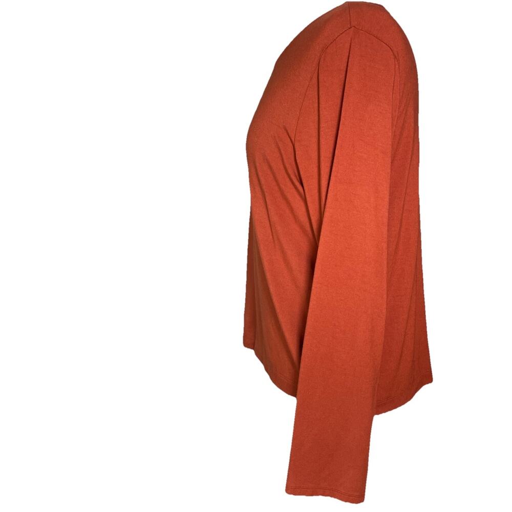 Women’s Chico’s Ultimate Tee Long Sleeve Rust Size 2/ LG- EUC - Picture 3 of 5